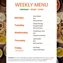 Load image into Gallery viewer, The Swad Pure Veg Punjabi Tiffin Service