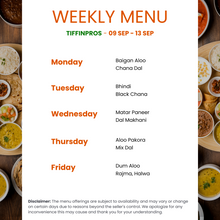 Load image into Gallery viewer, Tiffin Pros Pure Veg Punjabi Tiffin Service